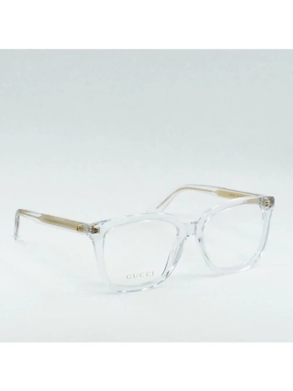 Gucci GG1319O 003 Square Eyeglasses - Transparent With Gold 53mm